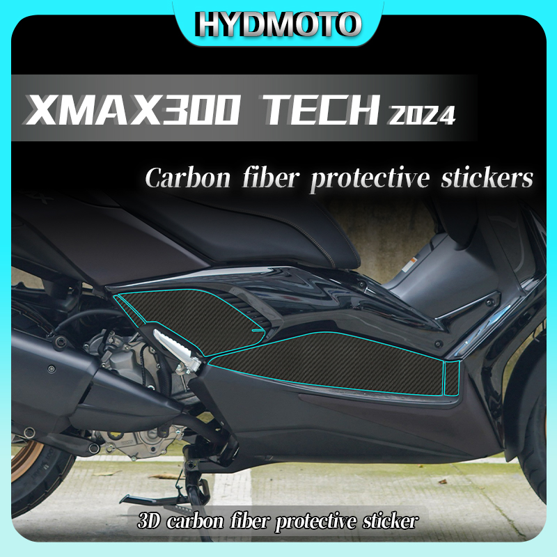 Moto Tech Accessories & Workshop - สติกเกอร์2024ติด XMAX300สำหรับยามาฮ่า, สติ๊กเกอร์3D คาร์บอนไฟเบอร์ถังน้ำมันเชื้อเพลิงสติ๊กเกอร์ตกแต่งตัวถังอุปกรณ์เสริมรถยนต์